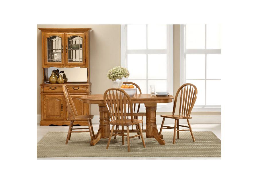 Intercon | Jefferson 5 Piece Arrow Back Trestle Dining Set | Chestnut