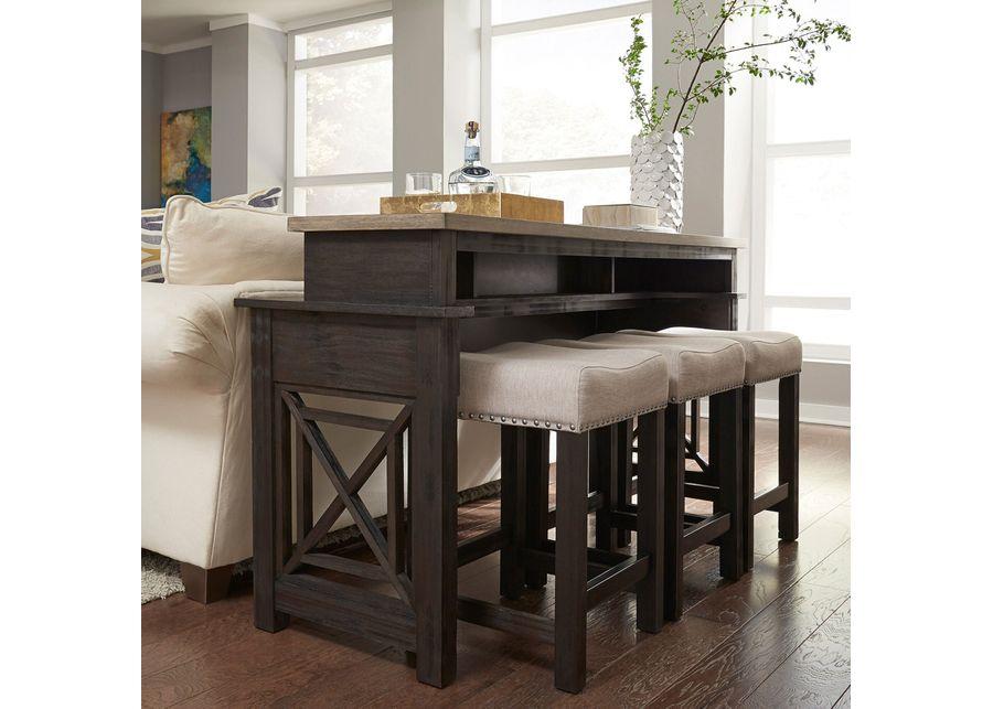 Liberty Furniture | Heatherbrook 4 Piece Bar Dining Set | Charcoal