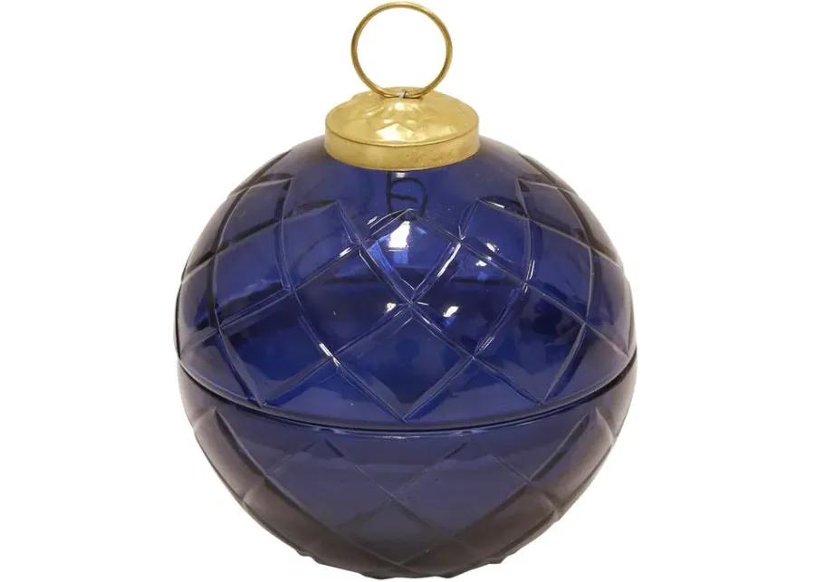 Beacon Blue Small Glass Ball Candle