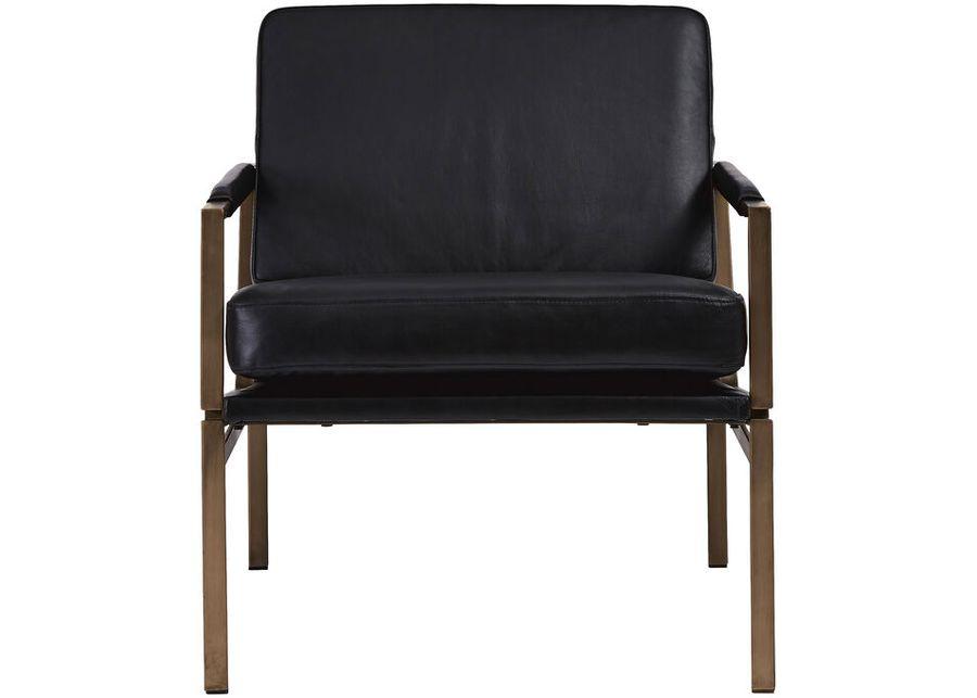 Puckman Black Leather Accent Chair