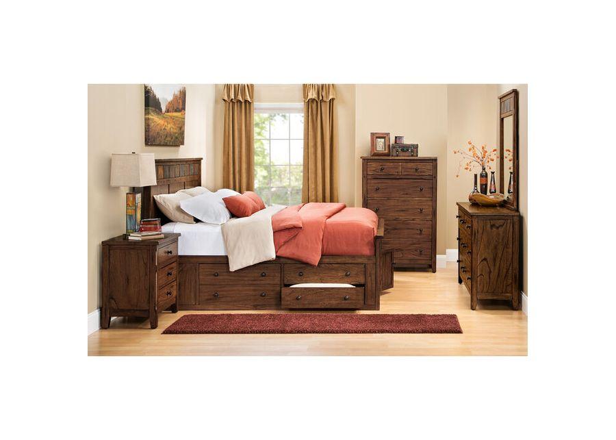 Sante Fe Chocolate King Panel Captains 4 Piece Room Group 