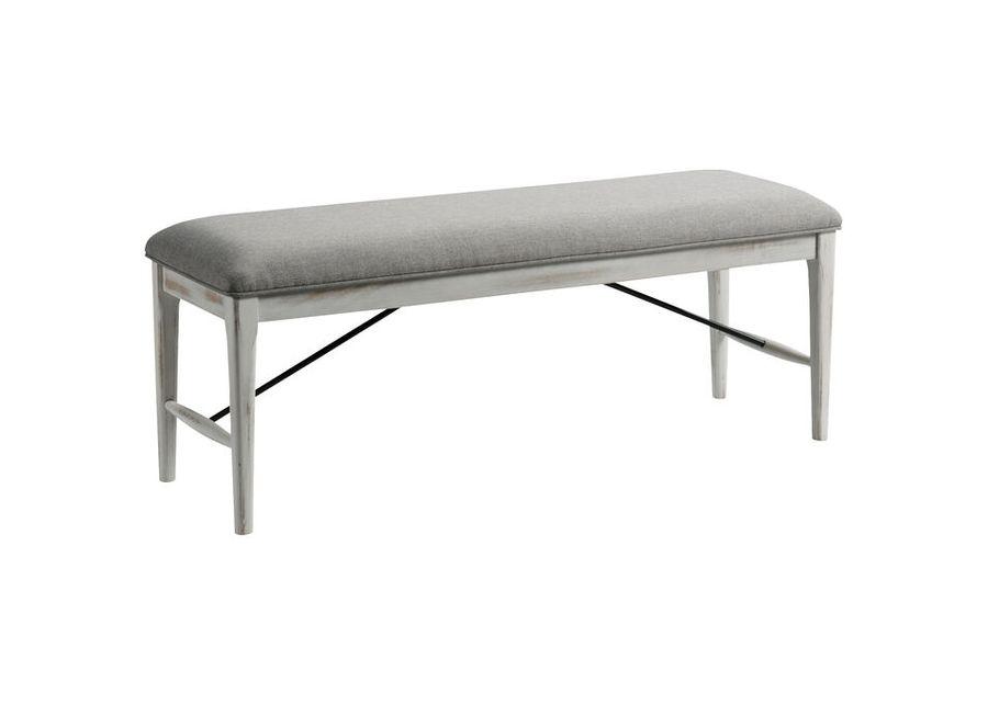 Modern Rustic Weathered White Backless Bench