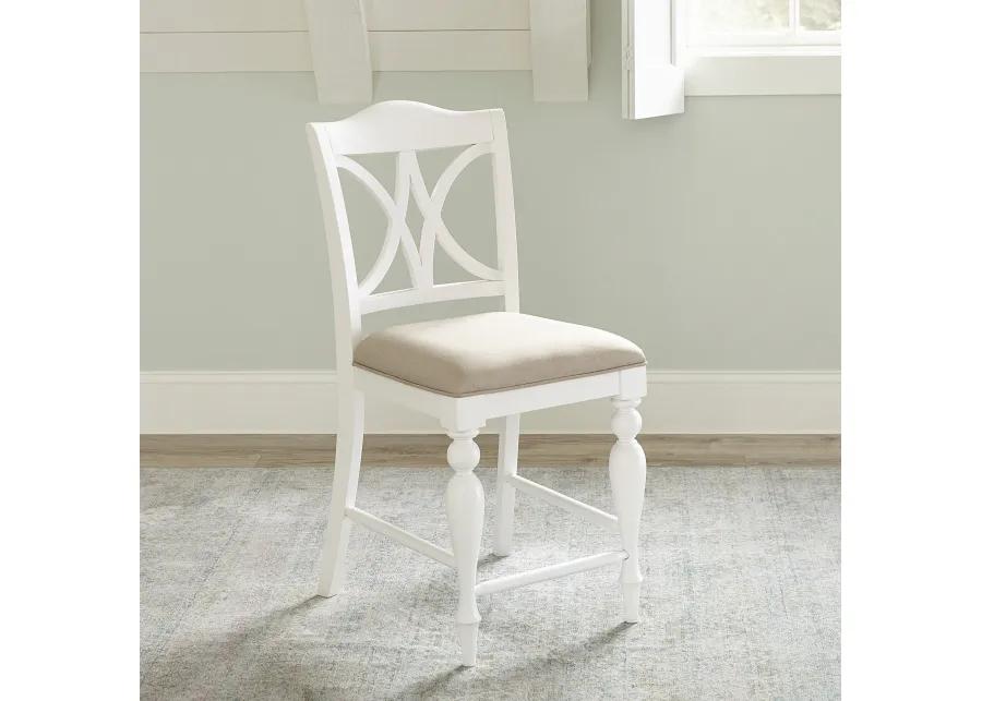 Liberty Furniture | Summer House Slat Back Counter Stool | Oyster White