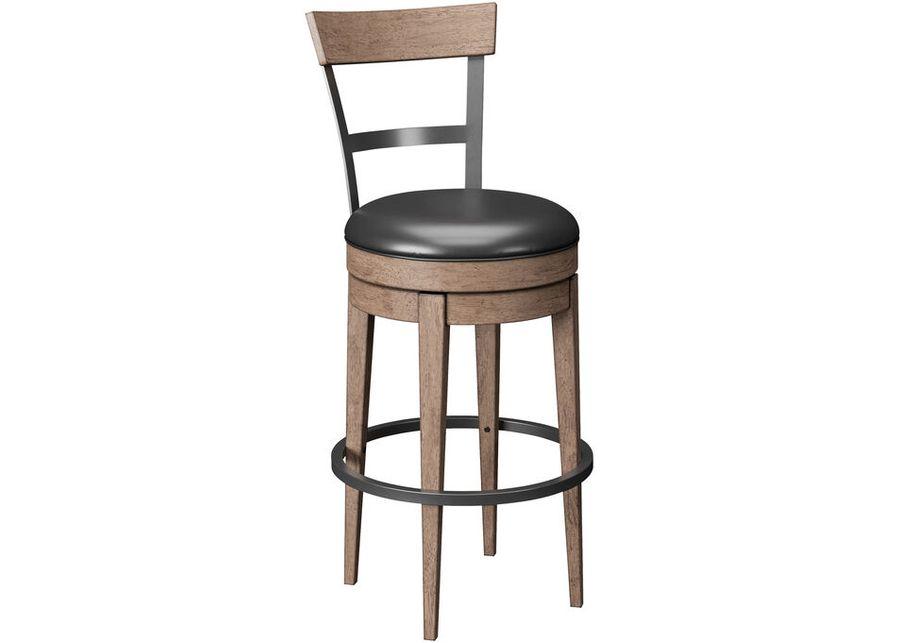 Benton Pecan Swivel Bar Stool