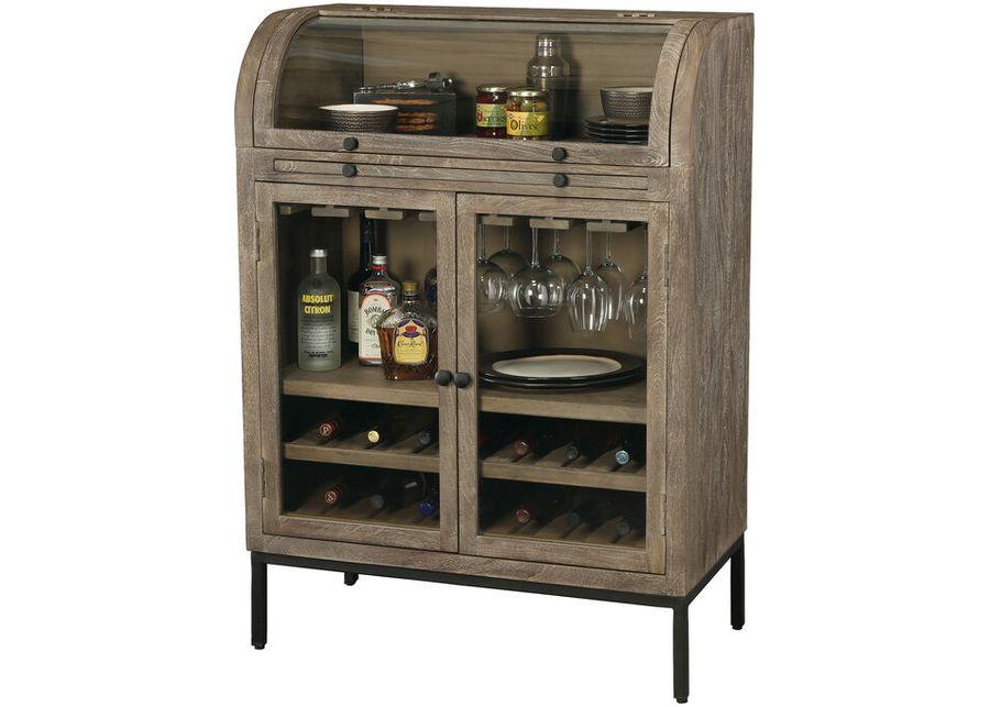 Paloma Weathered Gray Wine And Bar Cabinet