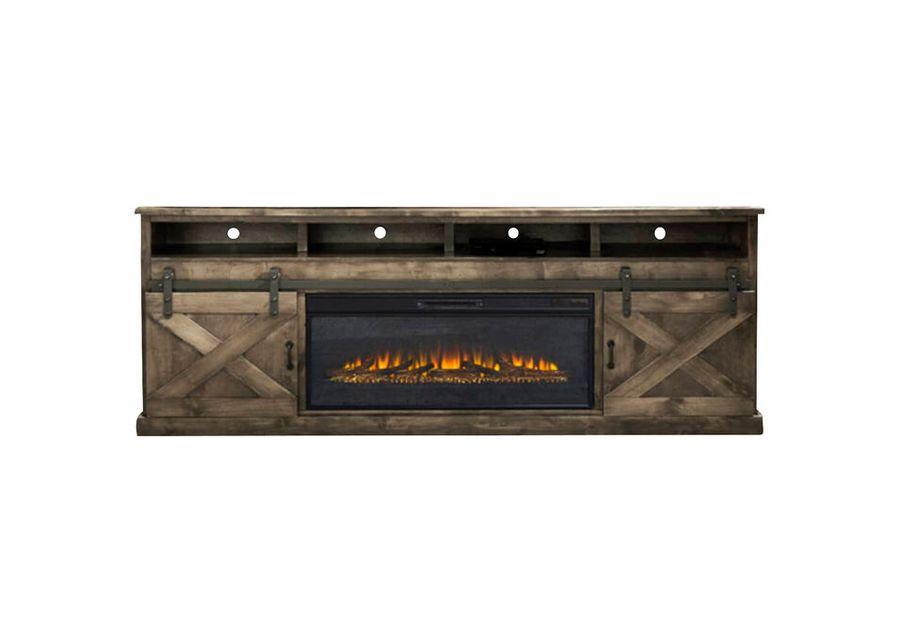 Farmhouse Barn wood 94" Fireplace Console