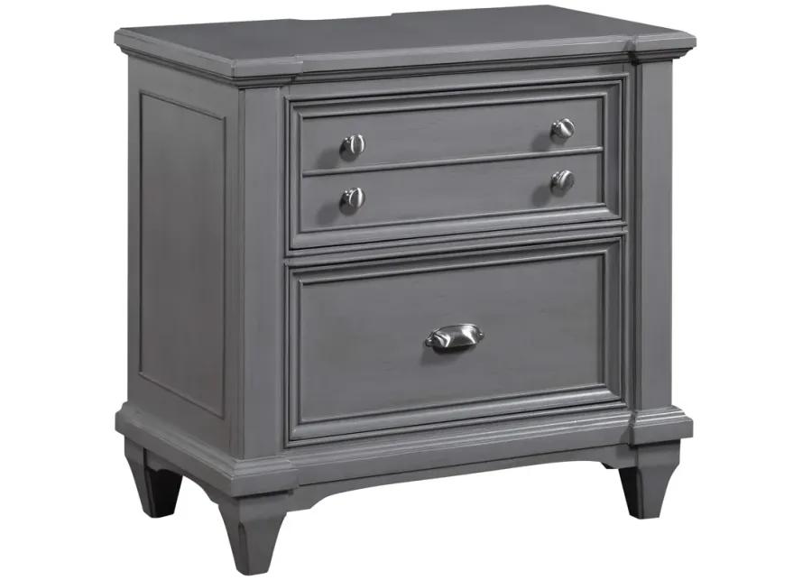 Davis Direct | Hilton Head 2 Drawer Nightstand | Gray