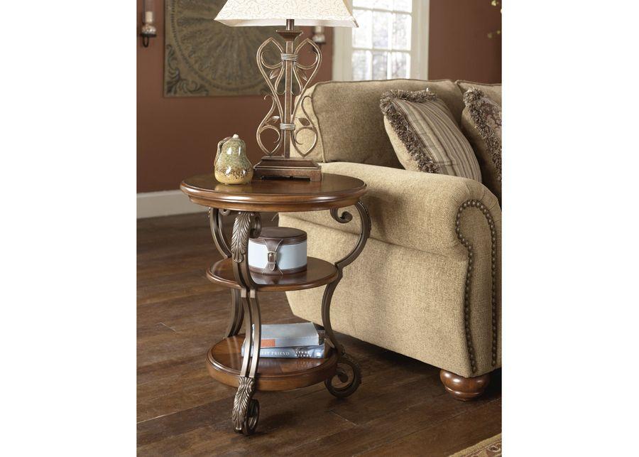 Ashley Furniture | Nestor Chairside End Table | Medium Brown