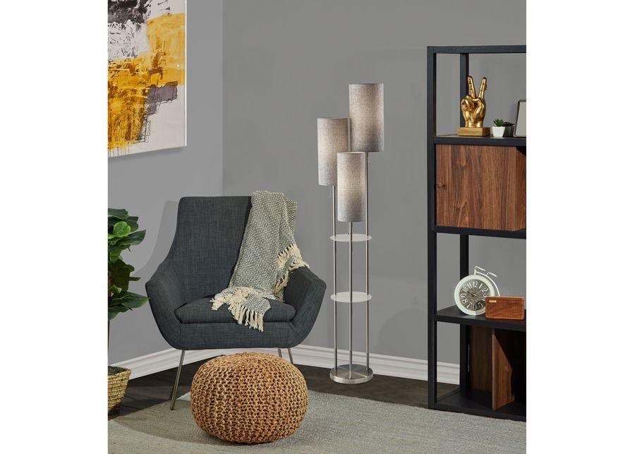 Adesso | Trio Floor Lamp | Brushed Steel