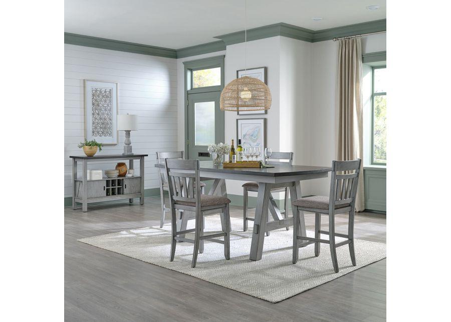 Liberty Furniture | Newport 5 Piece Counter Dining Set | Smokey Gray