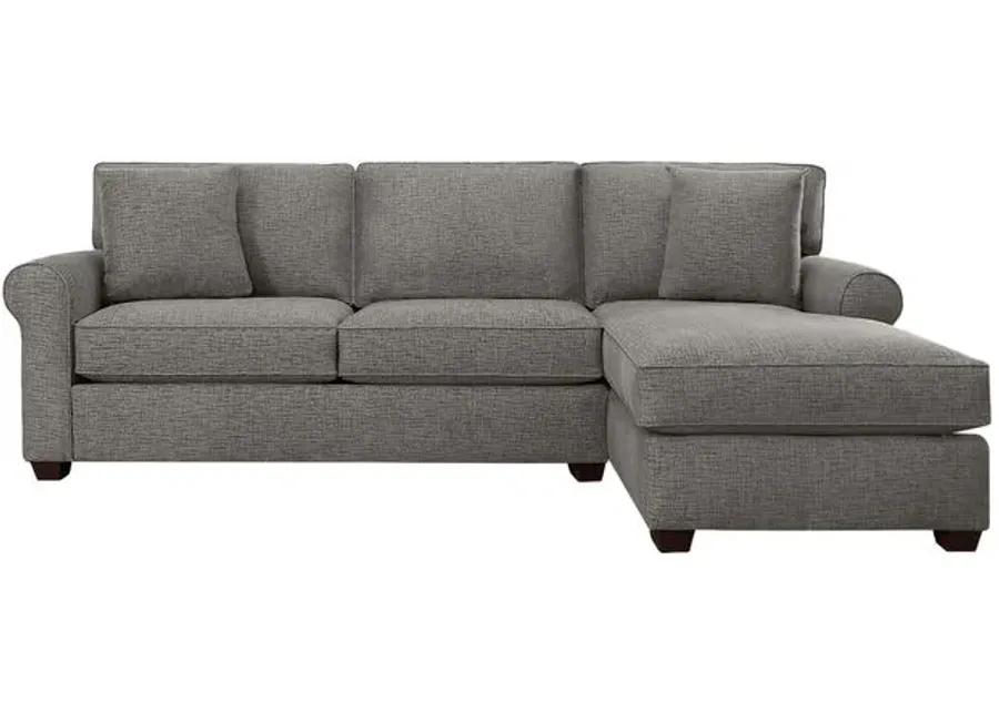 Connections Gunmetal Roll Right Chaise Sofa