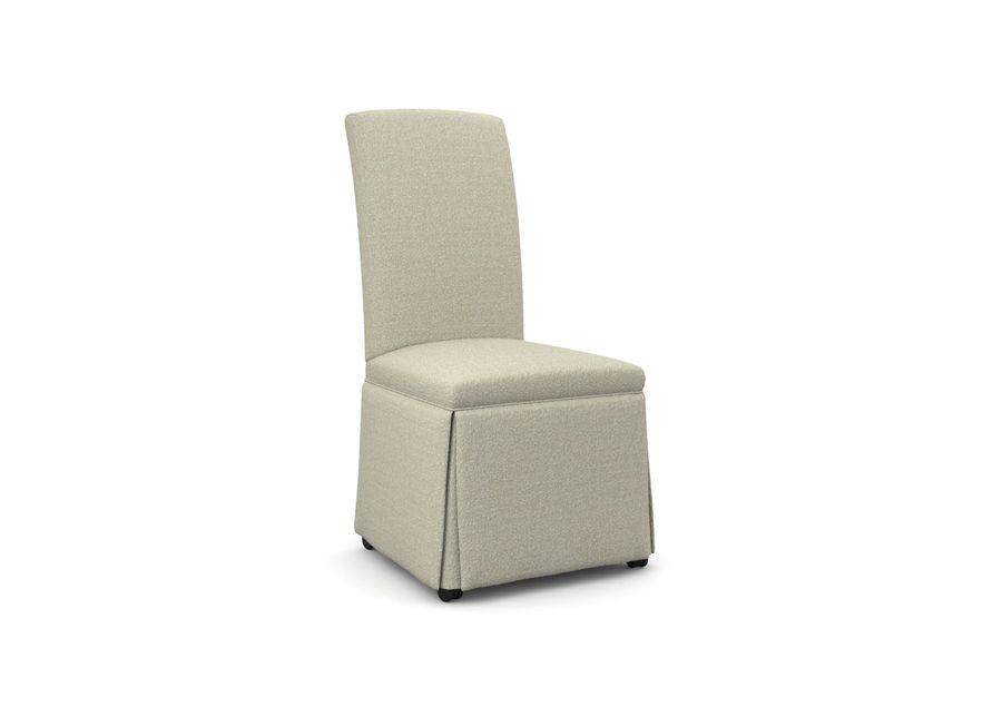 Best Home Furnishings | Hazel Skirted Caster Side Chair | Ecru Boucle