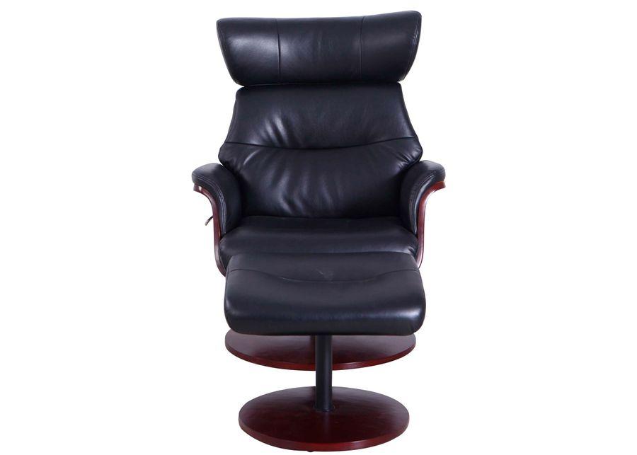 Progressive Furniture | Sennet Recliner And Ottoman | Black