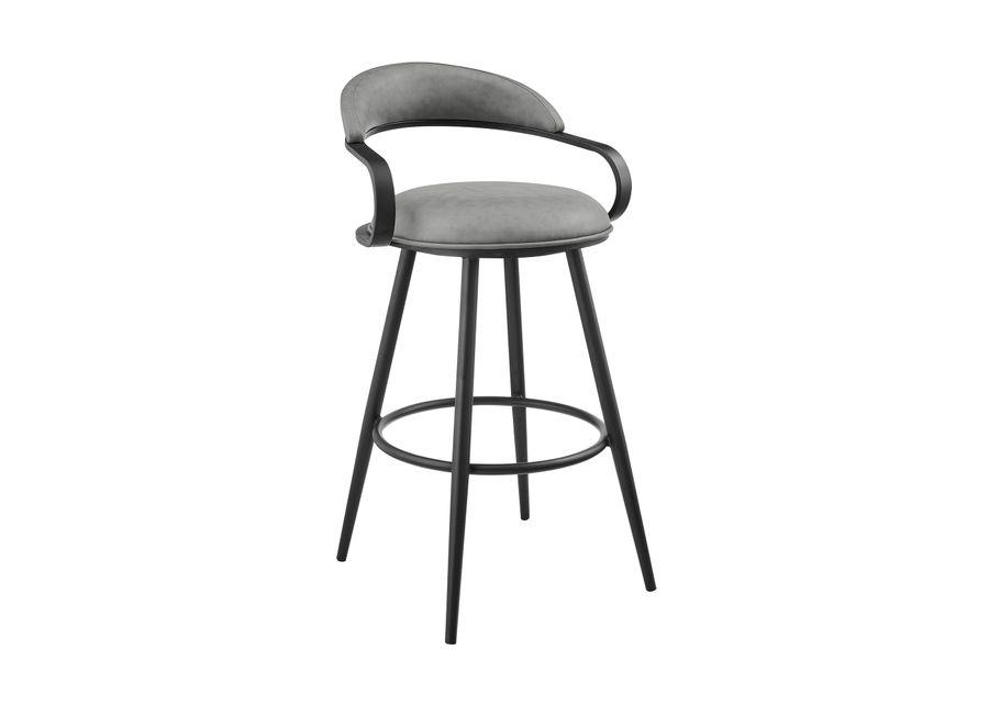 Armen Living | Gardenia Swivel Bar Stool | Gray