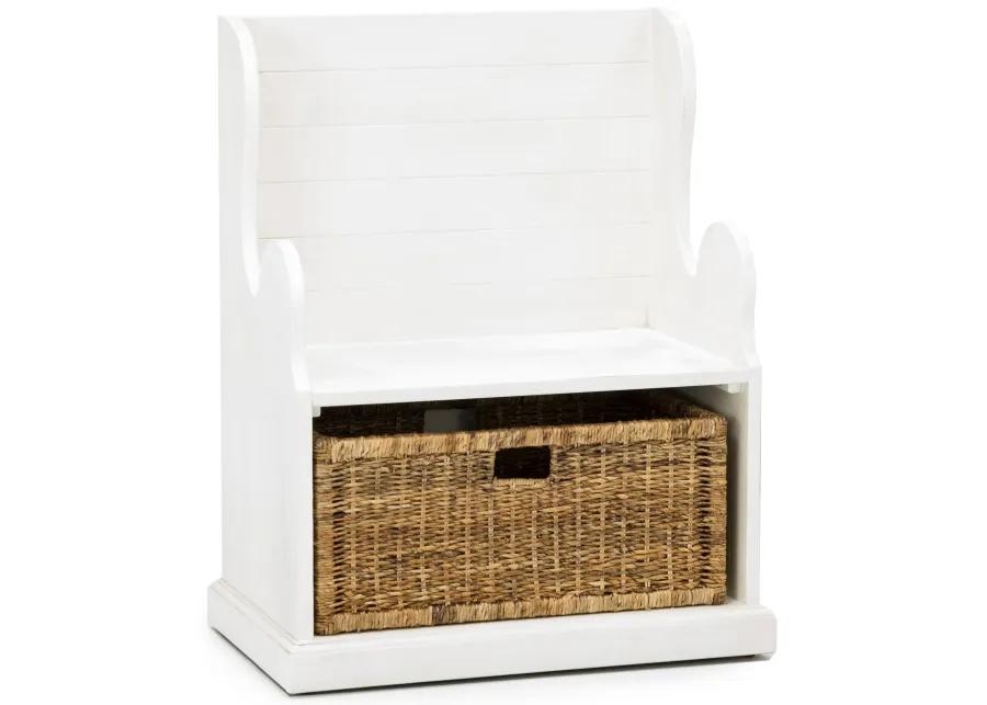 Storage Solutions White Hall Seat with Basket