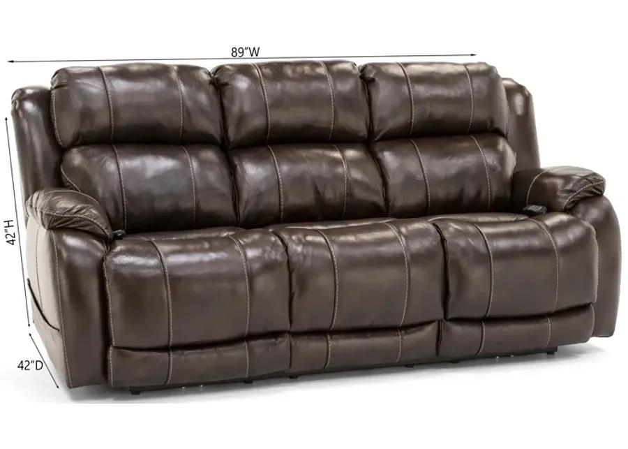 Milan Leather Fully Loaded Reclining Sofa