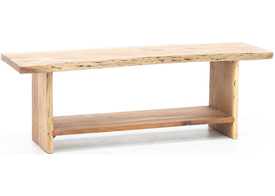 Essential Light Brown Live Edge Bench