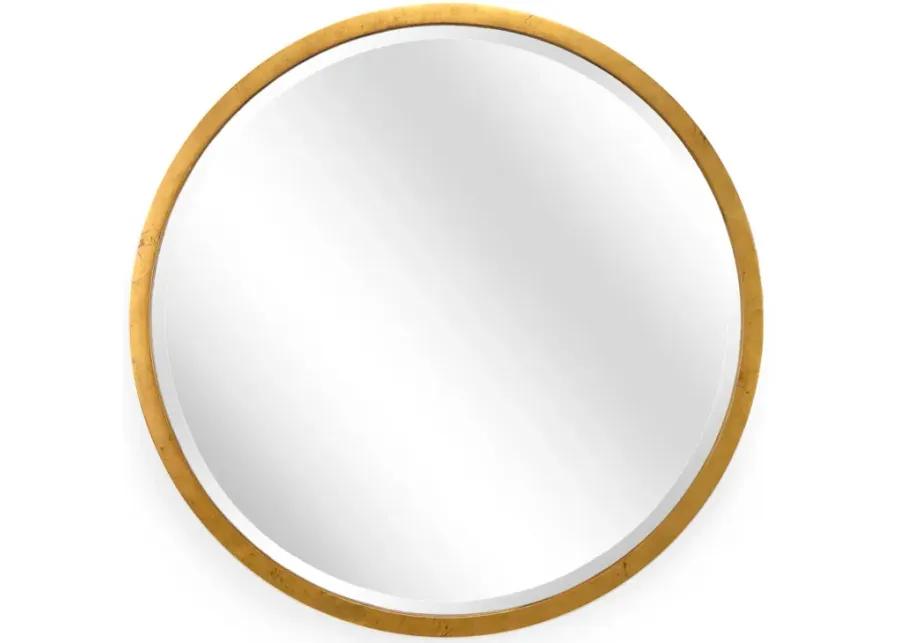 Gold Metal Beveled Wall Mirror 36" Round