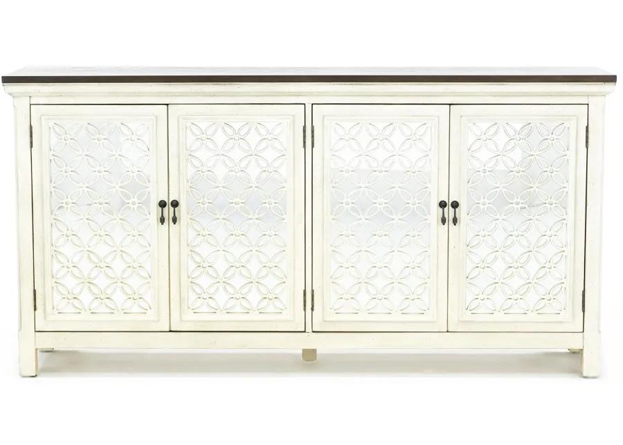 Eclectic Collection White 4 Door Cabinet