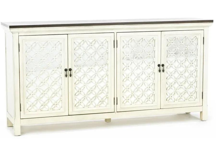 Eclectic Collection White 4 Door Cabinet