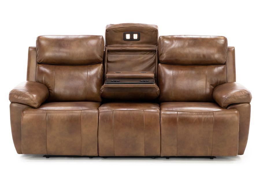 Direct Design Evanston Leather Fully Loaded Reclining Sofa with Air Massage & Drop Down Table in Car