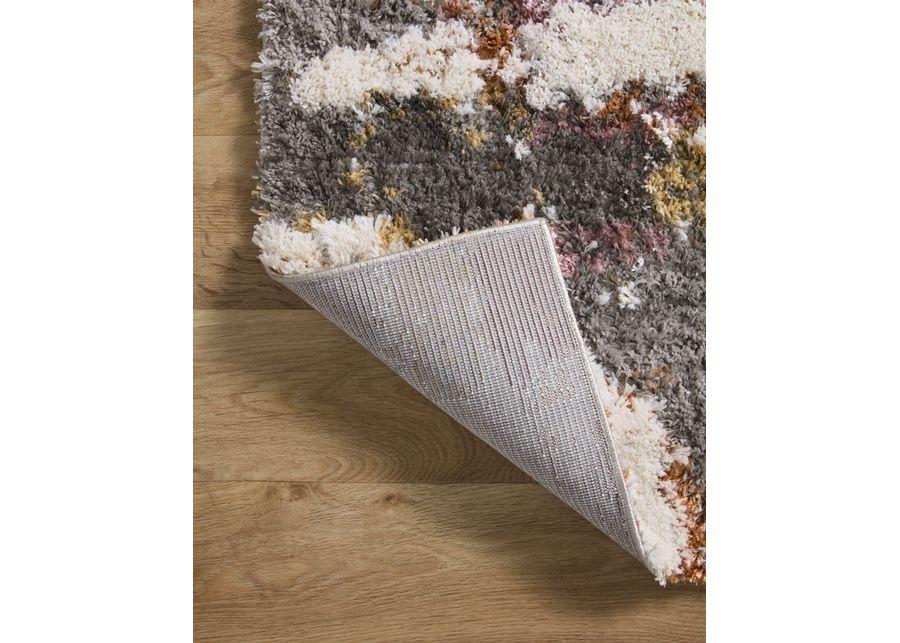 Levitt Grey/Multi Shag Area Rug 5'3"W x 7'6"L