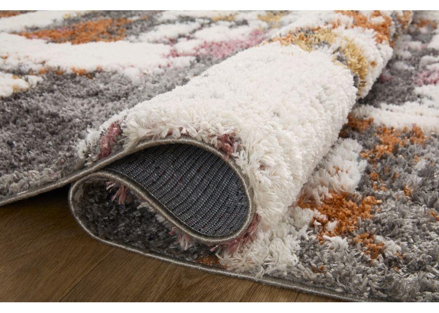 Levitt Grey/Multi Shag Area Rug 5'3"W x 7'6"L