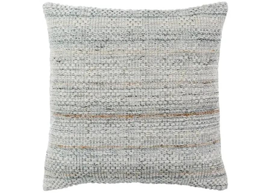 Woven Tan and Multi Outdoor Pillow 18"W X 18"H