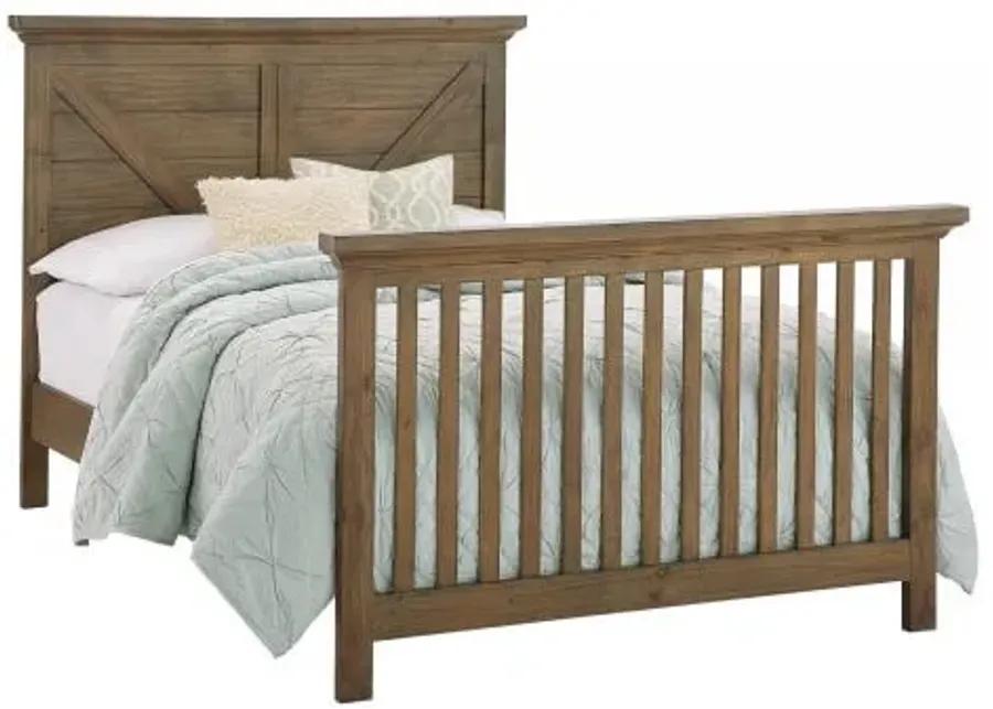 Full Size Brown Bed Rails and Slats for Titan Crib