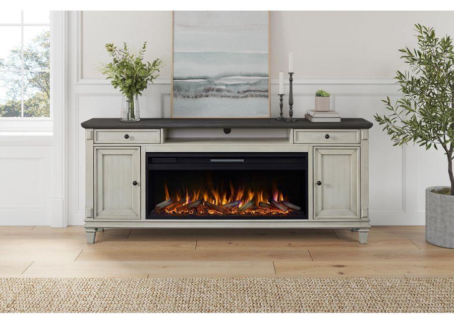 White Estate 76" Fireplace