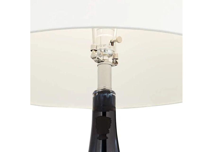 White and Navy Glass Table Lamp 30.5"H