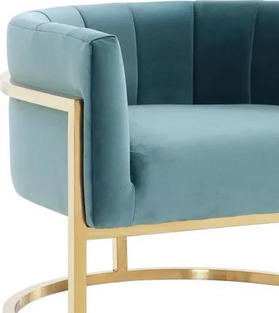 Magnolia Sea Blue Chair with Gold Base