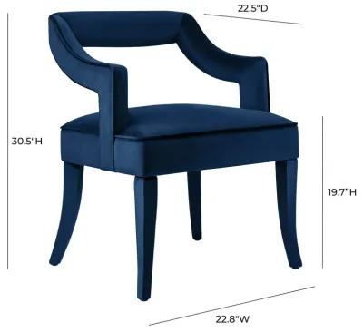 Tiffany Navy Velvet Chair