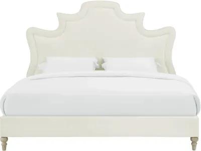 Serenity Cream Velvet Bed in King