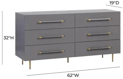 Trident Grey 6 Drawer Dresser