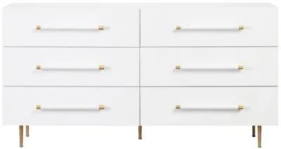 Trident White 6 Drawer Dresser