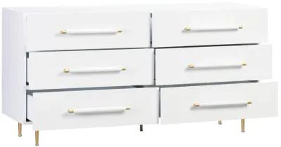 Trident White 6 Drawer Dresser