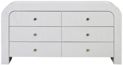 Hump 6 Drawer White Dresser