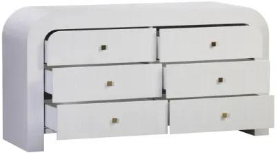 Hump 6 Drawer White Dresser