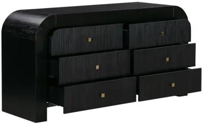 Hump 6 Drawer Black Dresser