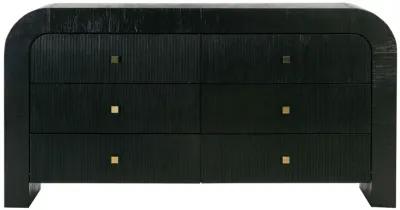 Hump 6 Drawer Black Dresser