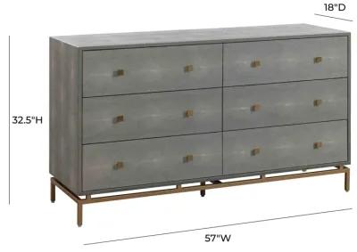 Pesce Shagreen 6 Drawer Dresser