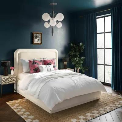 Briella Cream Velvet Bed in Queen