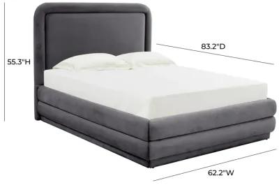 Briella Dark Grey Velvet Bed in Full