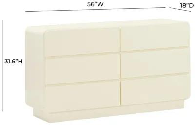 Sagura Cream 6-Drawer Dresser