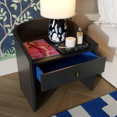 Collins Black Lacquer Nightstand