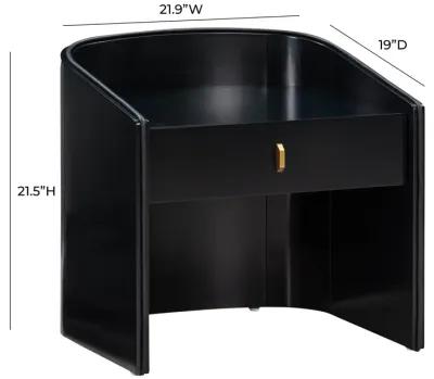 Collins Black Lacquer Nightstand