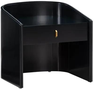 Collins Black Lacquer Nightstand