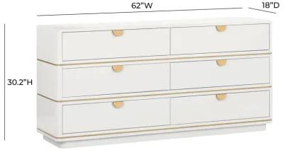 Julieta Cream 6 Drawer Dresser