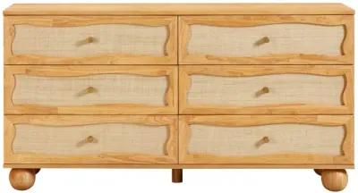 Grappa Natural Wood & Rattan Wavy Dresser